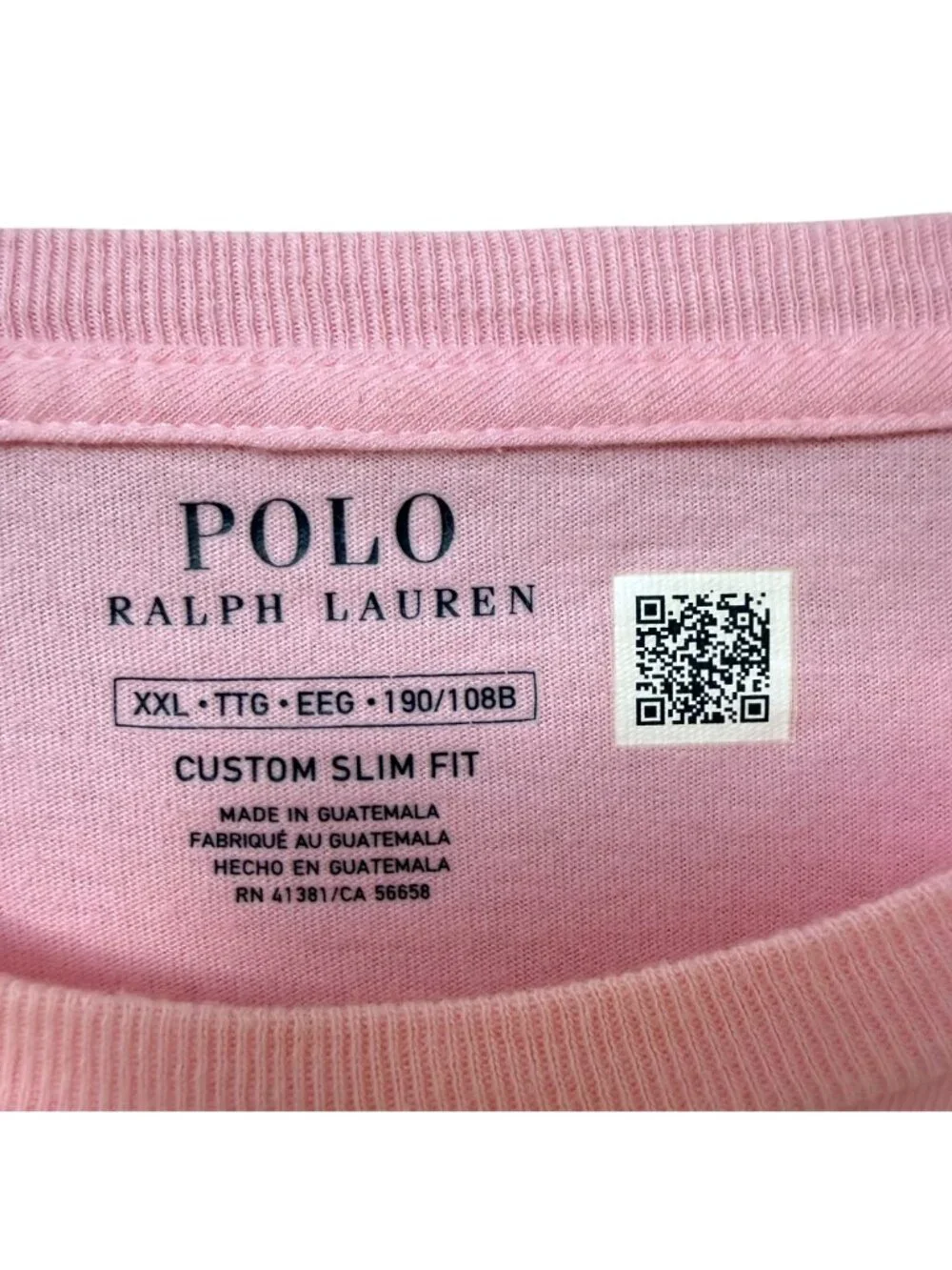 Polo Ralph Lauren Mens T-shirt XXL Pink Crew Neck Tee Pony Logo 100% Cotton
